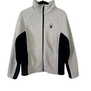 Spyder Full Zip Fleece Lined Jacket Men’s Small Gray Black Sherpa Interior